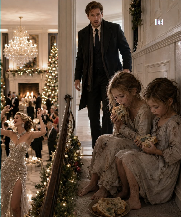 The millionaire came home for Christmas and found his little daughters eating moldy bread while his new wife danced in diamonds downstairs