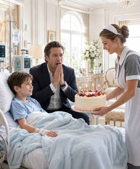 The Millionaire Thought His Son Had Two Weeks Left Until the Maid Brought a Cake That Made Him Want to Live
