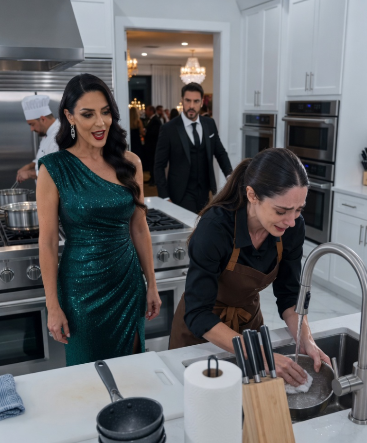 She Was Forced to Wash Dishes at His Party—Then One Sentence Exposed the Daughter He Never Knew