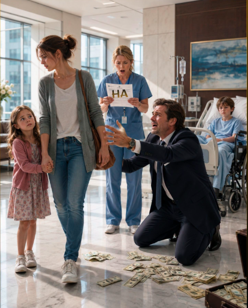 The billionaire threw money at the little girl on the street corner because she had comforted his ailing son