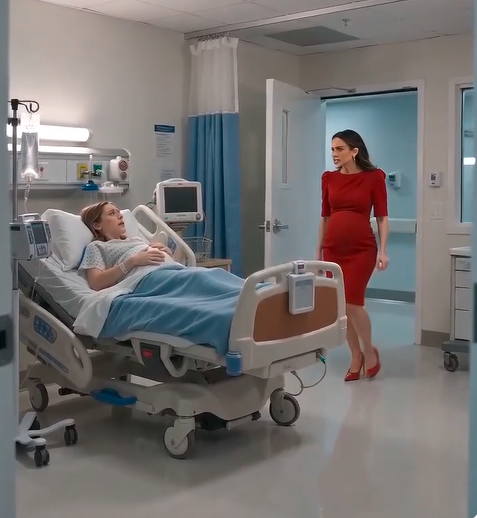 I was lying in a hospital bed, one hand resting on my pregnant belly, when Vanessa Cross burst through the door like she owned the building.
