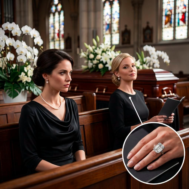 At my father’s funeral, my husband let his mistress sit two pews behind me wearing the six-carat engagement ring that had vanished from my safe.