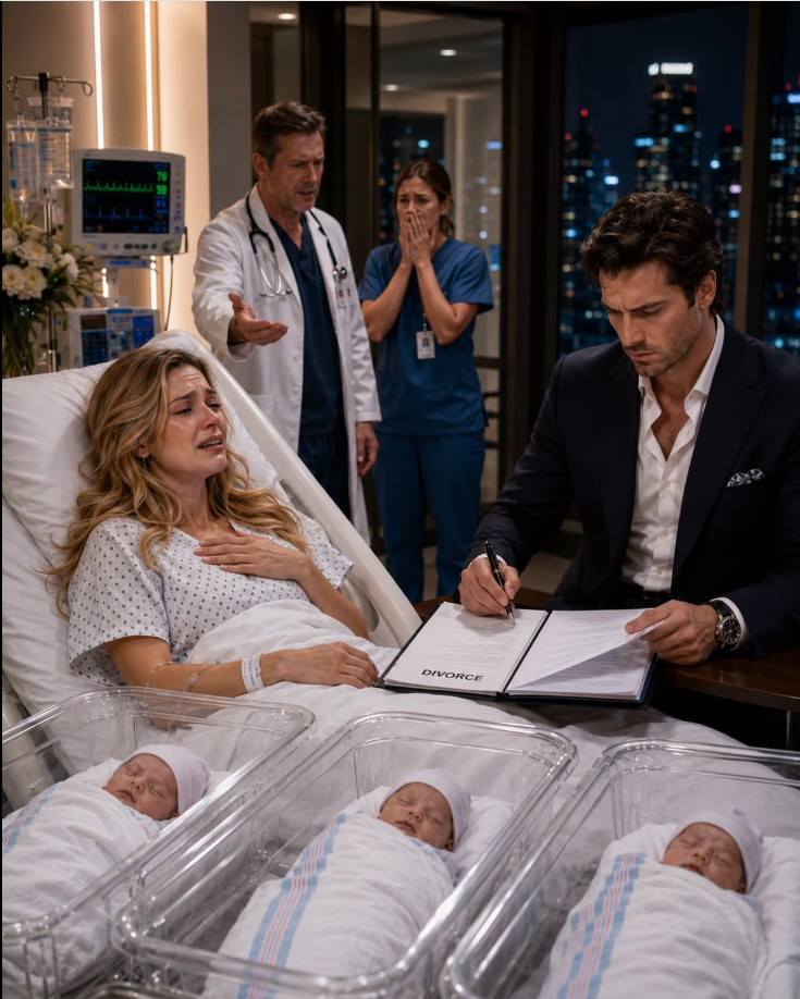 I died for several terrifying minutes after delivering my triplets while doctors fought to restart my heart. Outside the ICU, my husband—the city's most feared mafia boss—was calmly signing divorce papers, convinced he had finally erased me from his life. He never imagined that abandoning me in that moment would activate a hidden family secret capable of destroying the empire he believed no one could touch.