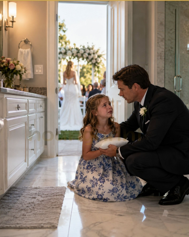 Billionaire father finds his daughter hiding in the middle of a wedding celebration. Wearing a floral dress and with tears in her eyes,