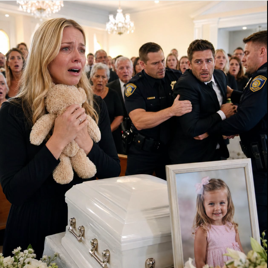 At my five-year-old daughter’s funeral, I clutched her favorite teddy bear while my husband—her stepfather—repeated his story about the “tragic accident.