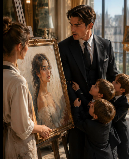 "“Will You Buy This Portrait?”—The Mafia Boss Stopped Cold When He Recognized Her Face, Then the Triplets Begged for Their Mother