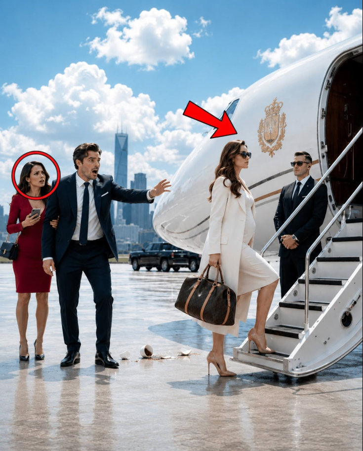 He arrogantly ditched his pregnant wife for his secretary, mocking her as a penniless burden—but his world collapsed when he watched her board a royal private jet to Paris, realizing she was the secret heiress to a throne he had desperately tried to impress his entire life.