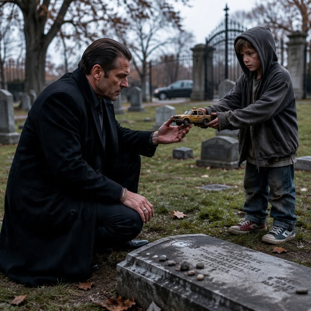 A POOR BOY INTERRUPTED A BILLIONAIRE AT HIS TWINS’ GRAVE—THEN HELD UP THE TOY BURIED WITH THEM
