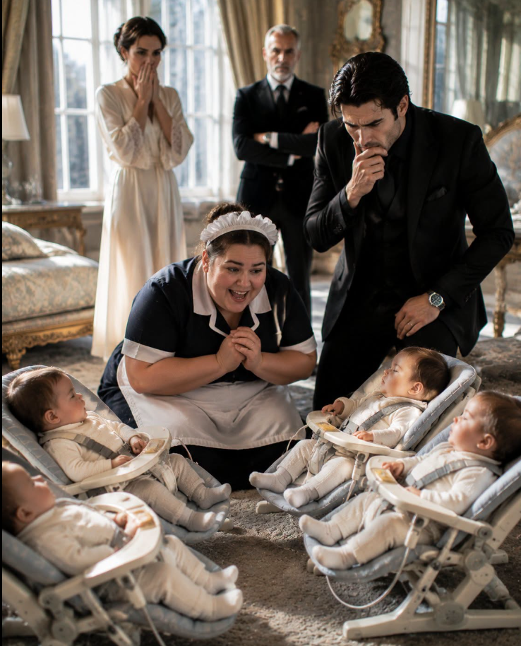 "The Mafia Boss’s Quadruplets Had Been Declared Blind, Deaf, and Permanently Paralyzed, and every specialist had given up hope — then an overweight maid leaned close, whispered six simple words, and all four children reacted at once, exposing a terrifying secret the family’s doctors had fought desperately to bury.