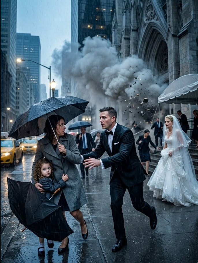 On The Morning He Was Supposed To Marry Manhattan’s Perfect Heiress, A Billionaire Walked Away After Seeing His Ex-Wife Standing In The Rain Beside A Little Girl With His Eyes. Minutes Later, A Cathedral Exploded, A Family Empire Crumbled, And A Secret His Mother Had Buried For Years Finally Began To Surface.