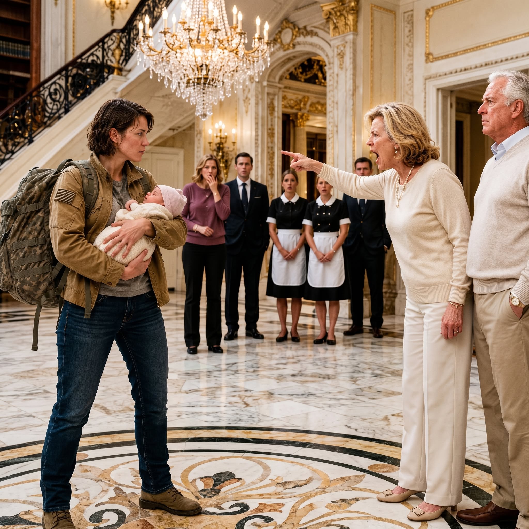 My in-laws threw me and my newborn out of their mansion after my Navy husband died, thinking I had nothing but an old duffel bag and a loyal dog. They never imagined that bag hid the truth about my mother, my name, and the $300 million fortune they wished I never found...