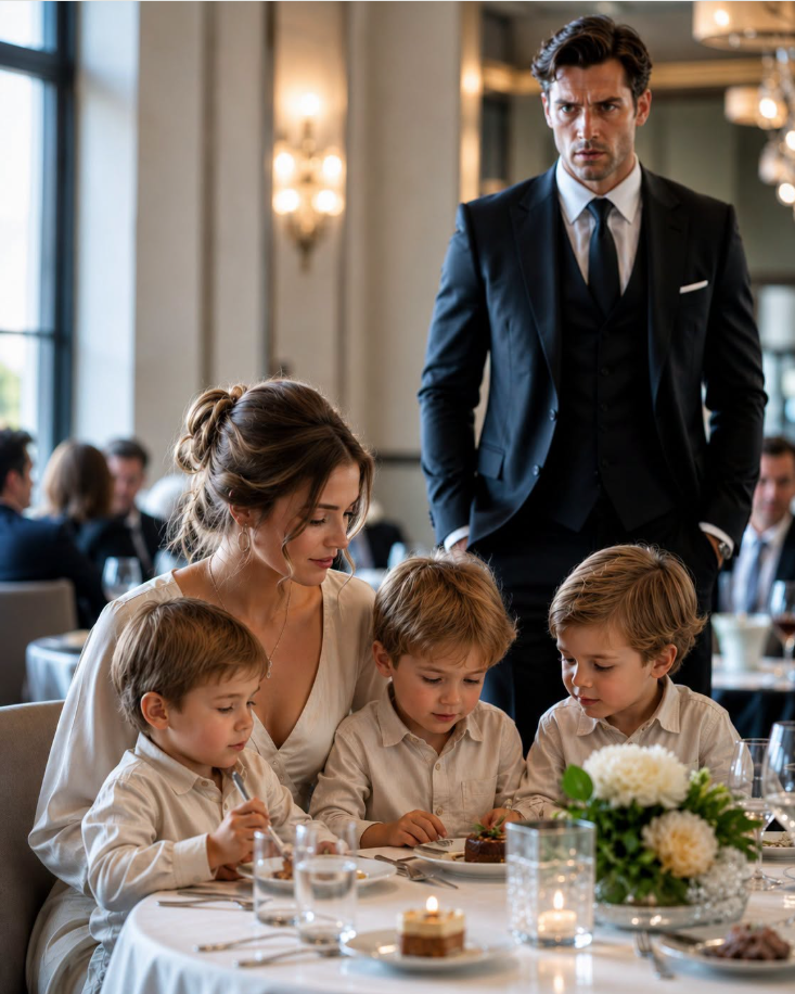 "The Billionaire Walked Into a Restaurant and Saw His Ex-Wife — Then the Triplets Beside Her Made Him Forget How to Breathe