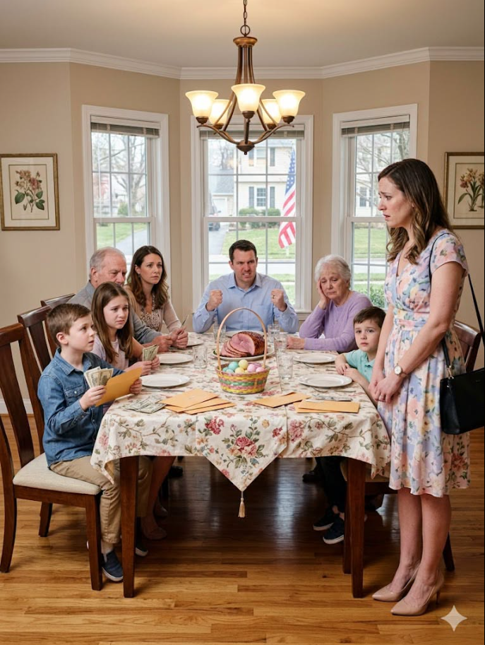 dl.At Easter Dinner, My Aunt Gave Every Kid $500—Except Mine… Then Said, “Their Mom Isn’t Family” — I Looked At Her And Said, “Then Don’t Call Us Family Anymore” — So I Stood Up, Took My Kids, And Walked Out… And Sent A Message That Had Her Calling Me Nonstop 23 Minutes Later