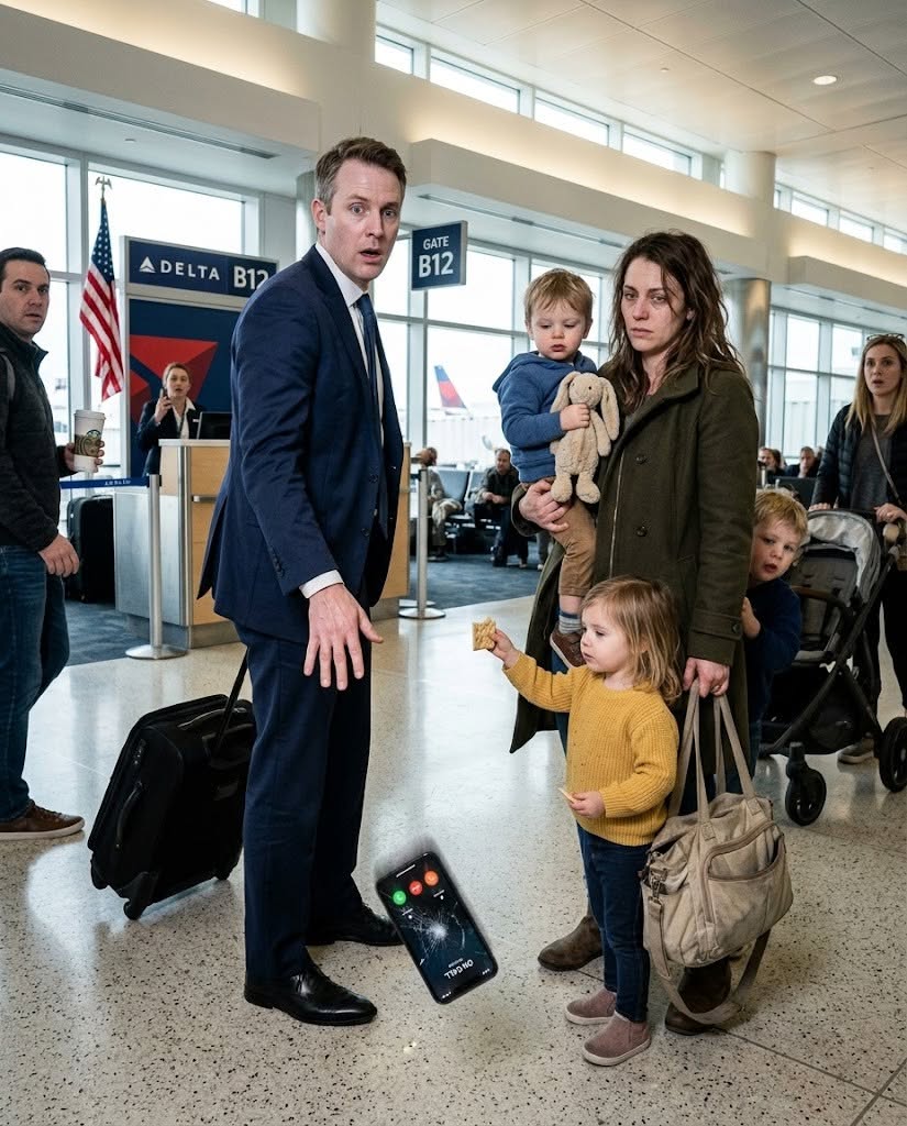 a.He Told Her to Raise the Baby Alone — 18 Months Later, He Saw Three Little Faces at the Airport and Couldn’t Breathe