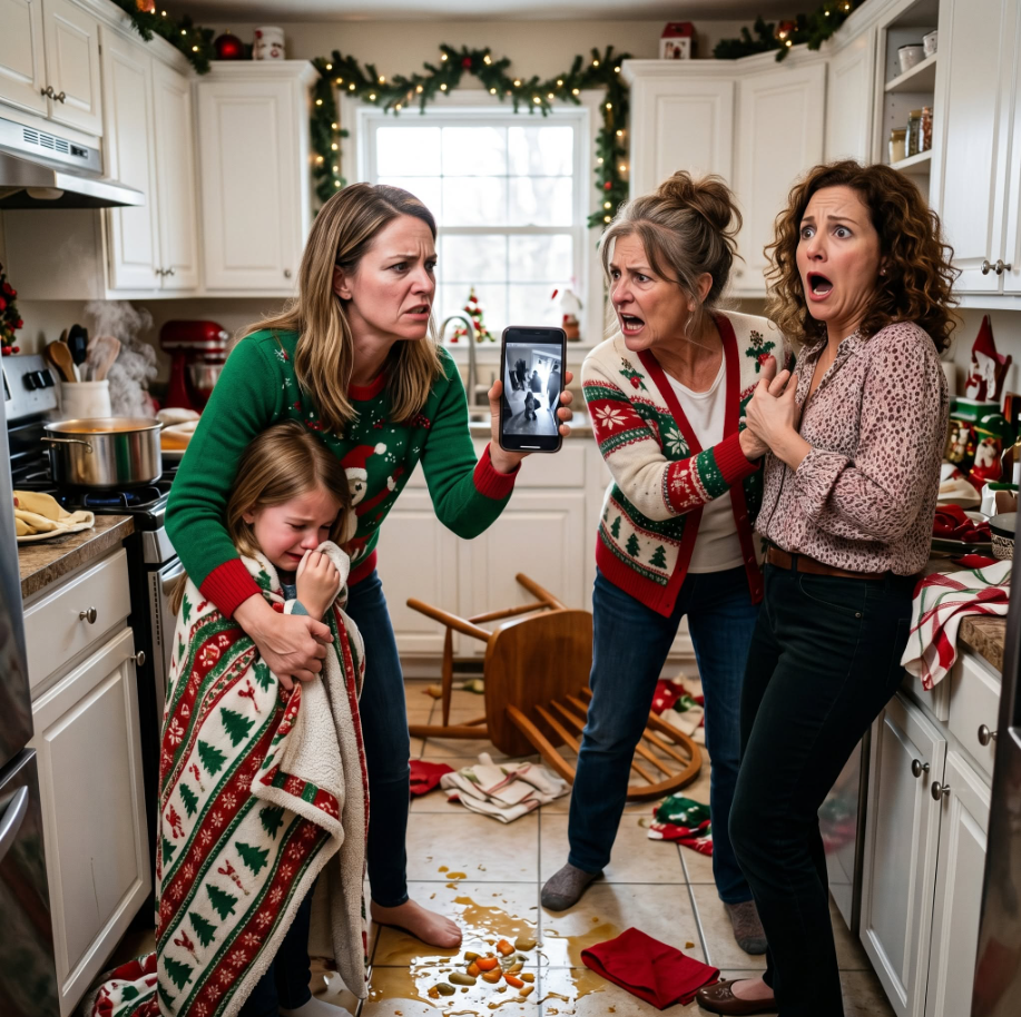 They thought a broken picture frame was the real secret. Then my sister blamed my six-year-old, my mother attacked my child with boiling soup, and both women lied without blinking. But the hidden camera revealed something darker—and Christmas ended with police at the door...