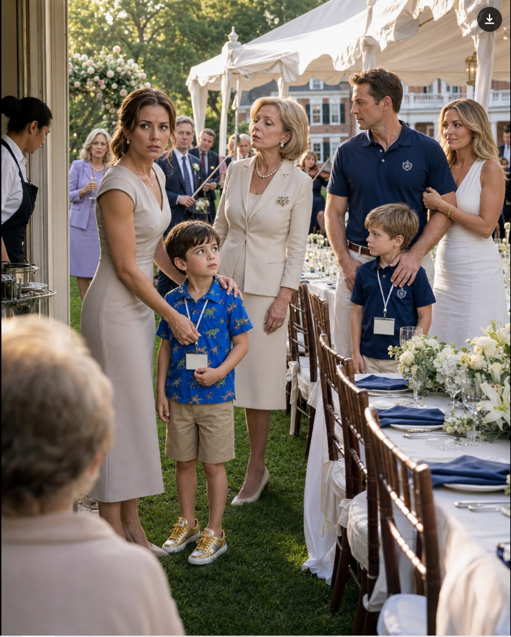 My five-year-old son had been labeled a guest at his own father’s family reunion. The gold name badge around his neck read JACK BENNETT