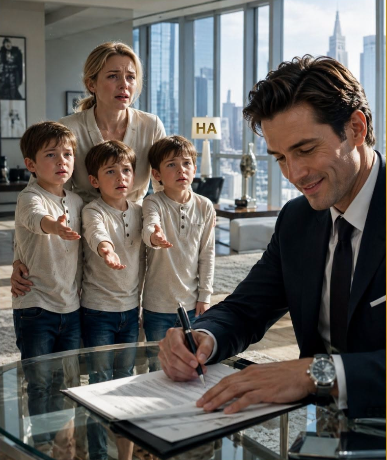He Signed the Divorce Papers Smiling... Then Three Little Boys With His Eyes Asked Why He Never Came Home