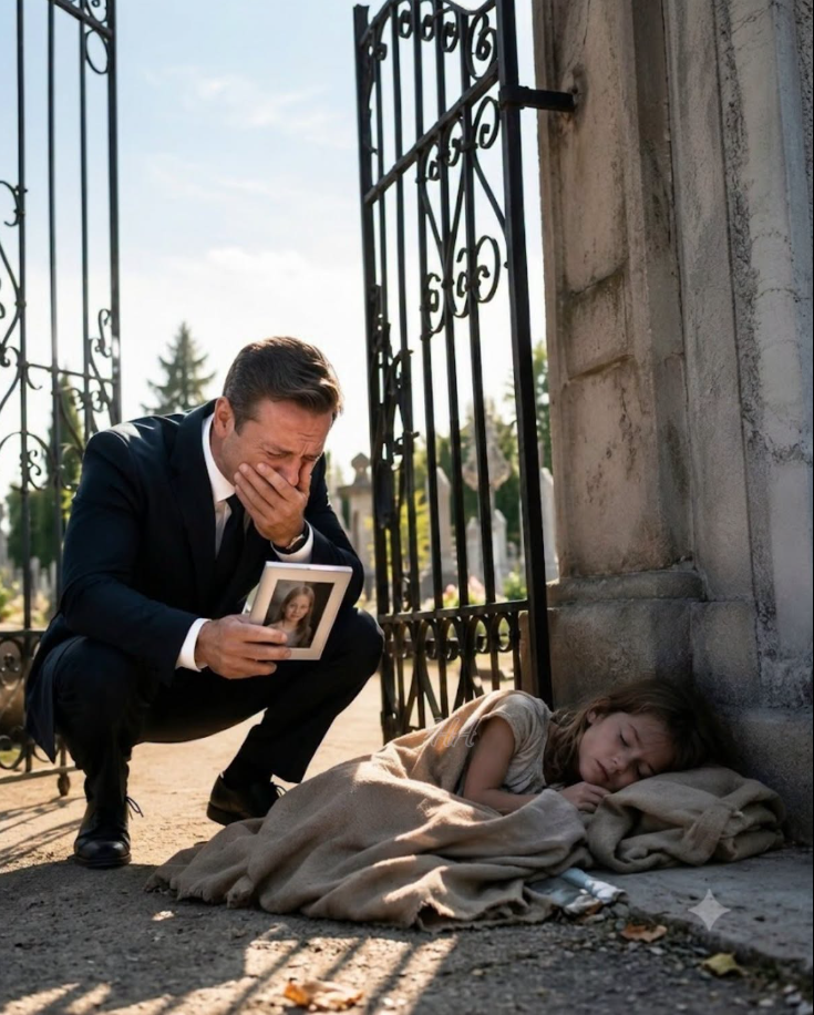 THE MILLIONAIRE FOUND A LITTLE GIRL SLEEPING BESIDE A CEMETERY GATE—THEN AN OLD PHOTO REVEALED THE CHILD HE’D BEEN TOLD NEVER SURVIVED