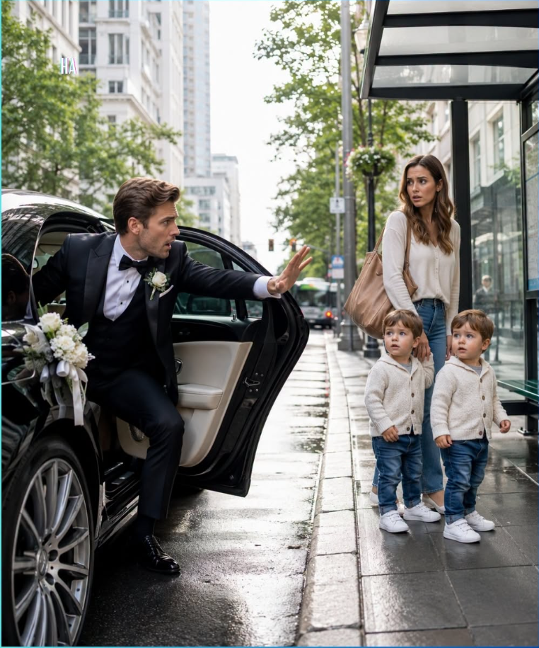 On His Wedding Day, a Millionaire Saw His Ex at a Bus Stop Holding Twins With His Eyes and Ordered the Driver to Stop