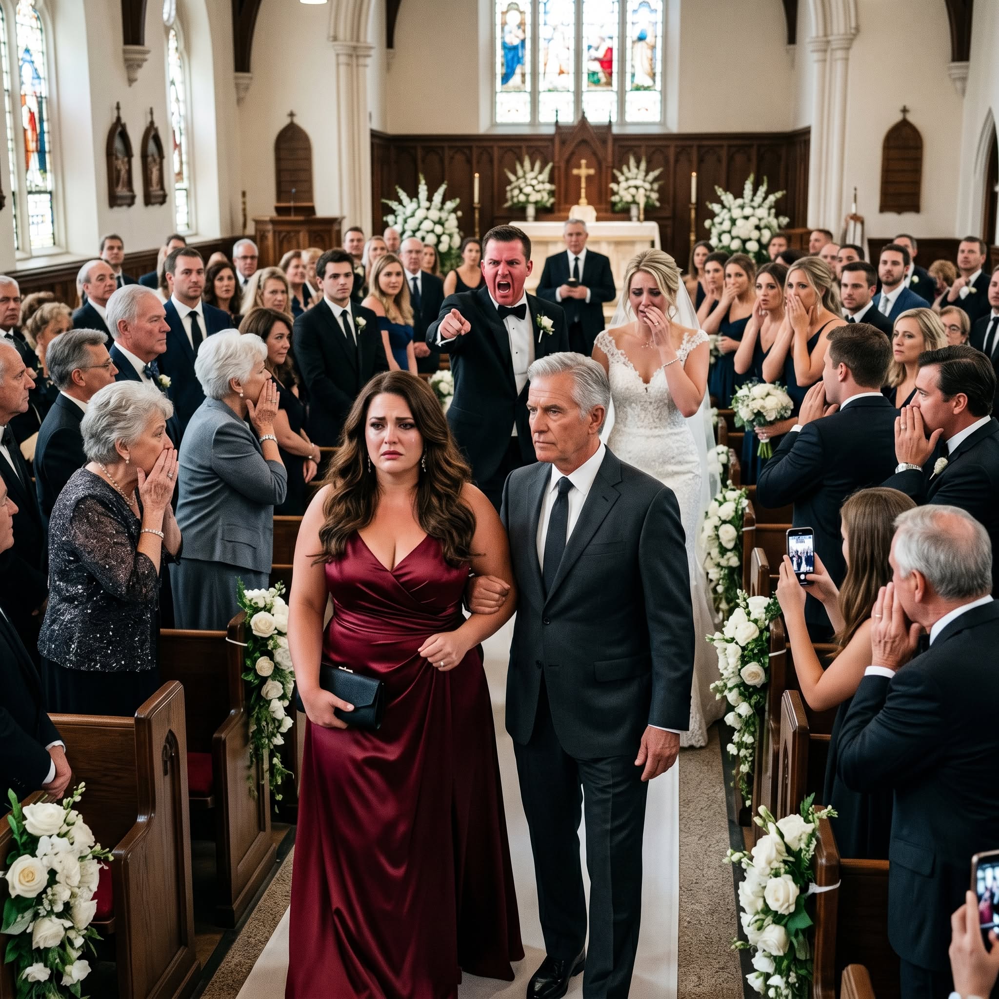 My ex-fiancé dumped me for my sister because I was “too fat for his image”—then five days later, I walked into their wedding in a wine-red dress beside the one man who made 300 guests go silent.
