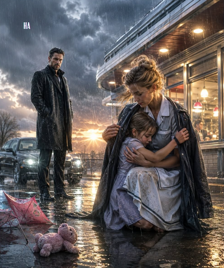 a.He Buried His Heart With His Wife Until a Waitress Held His Daughter Through a Storm