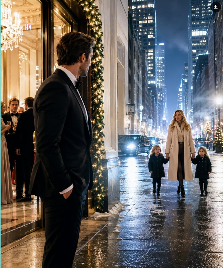 1.The Billionaire Walked Away From His Own New Year’s Party and Froze When His Ex Crossed the Street Holding His Twins