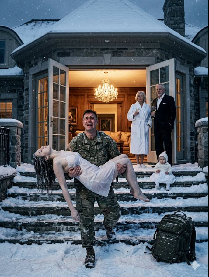 "After eighteen months deployed overseas, I came home through a blizzard expecting warmth, but found my wife collapsed on the frozen porch, clutching our baby