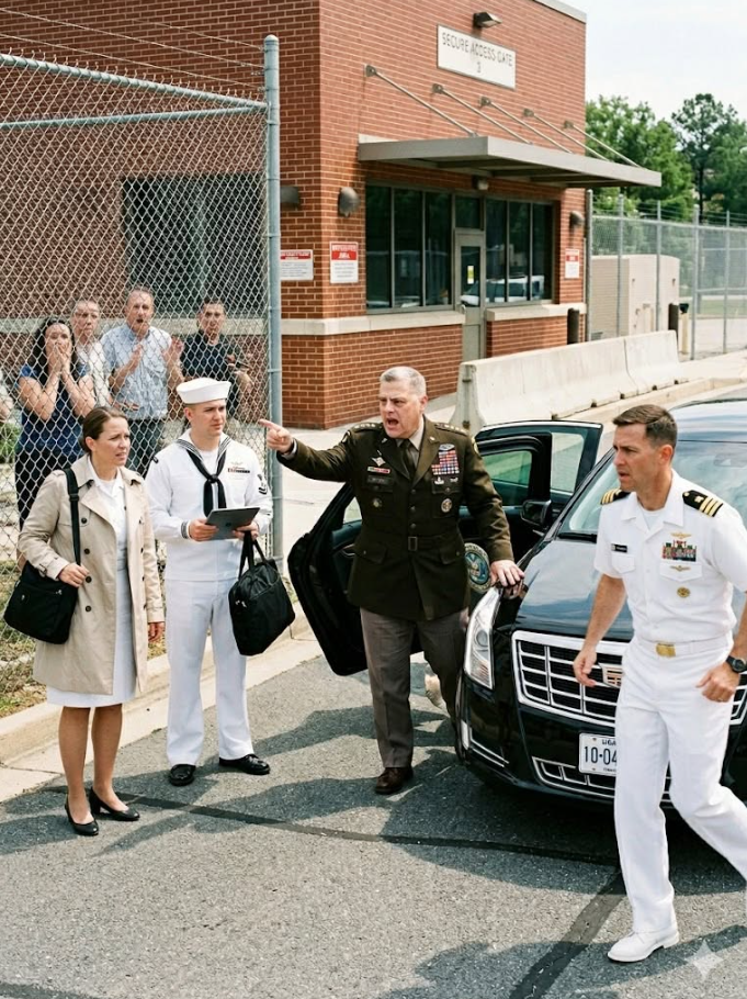 “Ma’am, your name isn’t cleared for entry,” the guard said while my brother grinned and my parents walked straight past me at his Navy ceremony—but when a black government sedan stopped at the gate and a four-star general stepped out, locked eyes with me, and said, “There you are, Admiral Hayes,” the family who had spent years calling me a glorified paper-pusher forgot how to breathe.