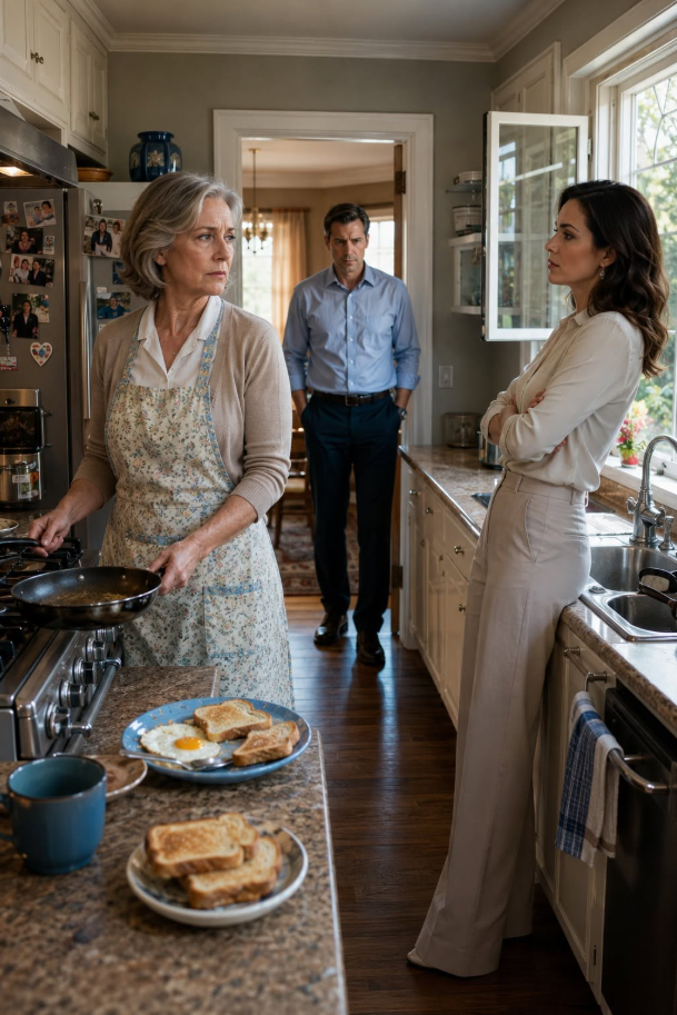 The moment my daughter-in-law raised my spatula like a weapon, I understood that she was not talking about breakfast.