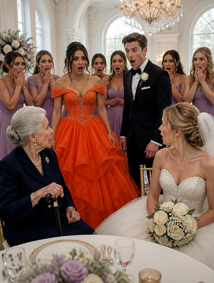 dl.My Sister Made Every Bridesmaid Wear Lavender Silk, But Gave Me A Neon Orange Size 2XL Dress And Told Her New Billionaire In-Laws I Was An “Unstable Veteran” — Then The Groom’s Grandmother Sat Beside Me At The Reception And Asked One Question That Made My Sister’s Perfect Wedding Fall Apart