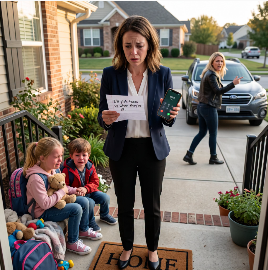 She left her children shivering on my porch with a goodbye note and a single duffel bag. I thought she was just being selfish, but when I called the cops, I discovered her car was on fire on the highway and the bag she left behind was packed with four million dollars in blood money.