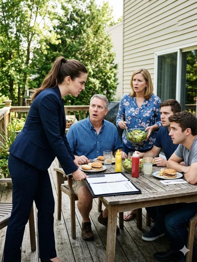 The backyard fell silent before the grill even stopped sizzling.