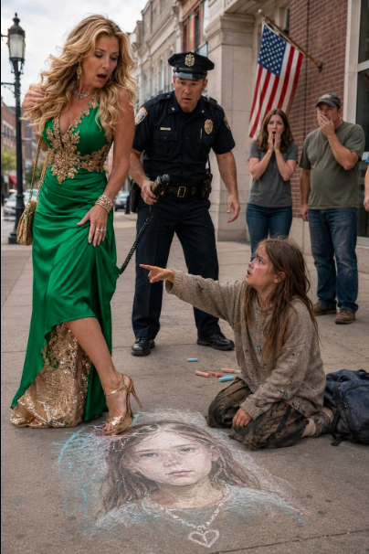 A Rich Woman Destroyed a Homeless Girl’s Chalk Drawing, Then a Cop Saw the Face She Was Drawing and Realized It Was a Missing Child
