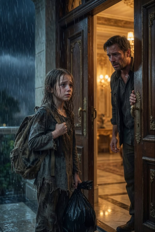 POOR GIRL ASKS FOR BREAD AT A MANSION — THE BILLIONAIRE OPENS THE DOOR AND FREEZES IN SHOCK