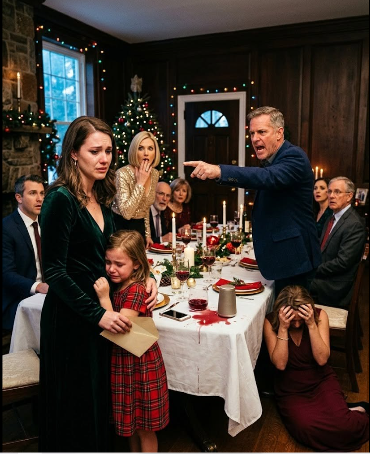 My father pointed at the front door on Christmas Eve, called my eight-year-old daughter a disgrace in front of fifteen relatives, and said, "Get out." He thought I had nowhere to go—until I pulled out my phone, touched the sealed envelope in my purse, and called the one lawyer my dead husband trusted with everything.