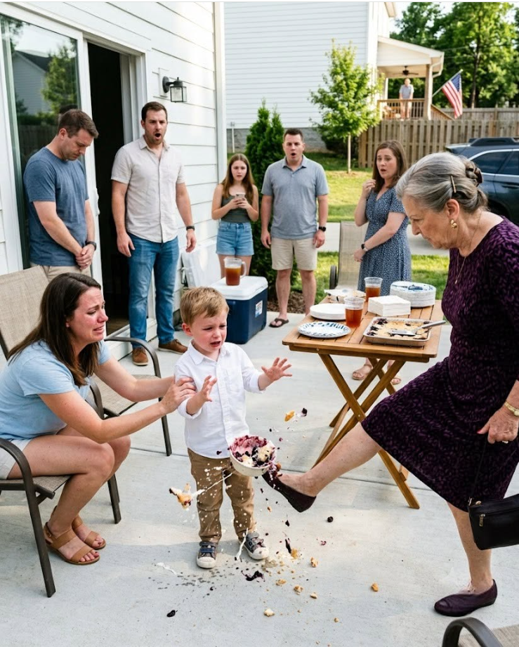 My 4-Year-Old Son Brought A Piece of Homemade Cake to My Mother-in-Law in Front of 20 Relatives, and She Kicked It Across the Patio, Saying,