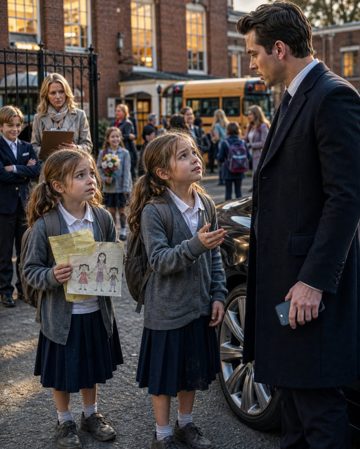 POOR TWINS ASK A YOUNG BILLIONAIRE TO BE THEIR DAD AT SCHOOL HIS ANSWER
