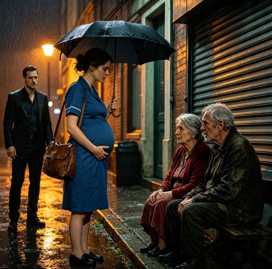 The Pregnant Widow Took Two Abandoned Elderly Strangers Into Her Last Warm Room—Never Knowing the Mafia Boss Watching Her Had Been Waiting His Whole Life to Repay the Man She Saved
