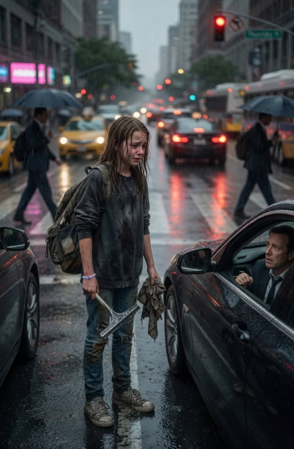 A Poor Little Girl Cleans Car Windows—Then a Billionaire Hears Her Name and Breaks Down...