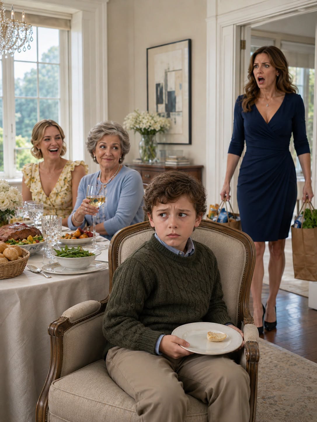 At our countryside house, my mother-in-law and sister-in-law were feasting on fried chicken while my seven-year-old son sat by himself in the corner with only a cold potato. “Children who aren't truly family need to understand their place,” they said. I didn't raise my voice. I pulled out my phone, gave them two hours to get out, and then discovered a recording that exposed what they were really planning.
