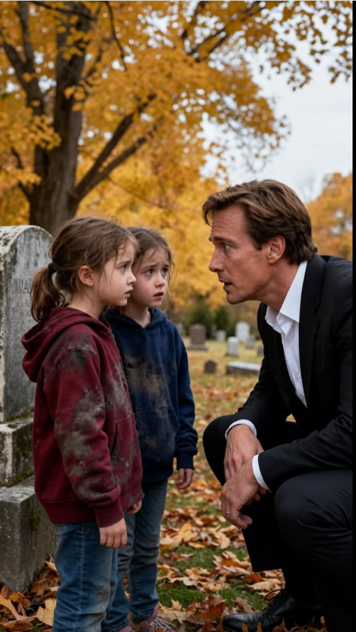 Twin Girls Leave Flowers on a Stranger's Grave—Then a Billionaire Reads the Note...