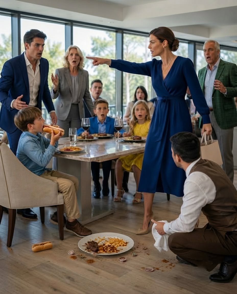"My brother gave my son a hotdog while his kids ate $120 steaks, and mom told me I should have packed food, so when the waiter returned, I stood up and made one announcement that silenced everyone...