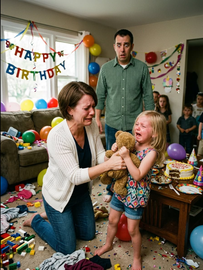 "My in-laws sent my 6-year-old daughter a cute brown teddy bear for her birthday. She smiled for a second, then suddenly froze and asked, “Mommy, what is it?” When I looked closer, my face went pale. I didn’t scream. I acted—and three days later, police were at their door.