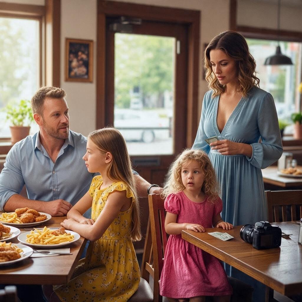 The Poor Mother Tried to Leave the Restaurant Quietly—But a Single Father Saw Her Little Girl Staring at His Daughter’s Plate