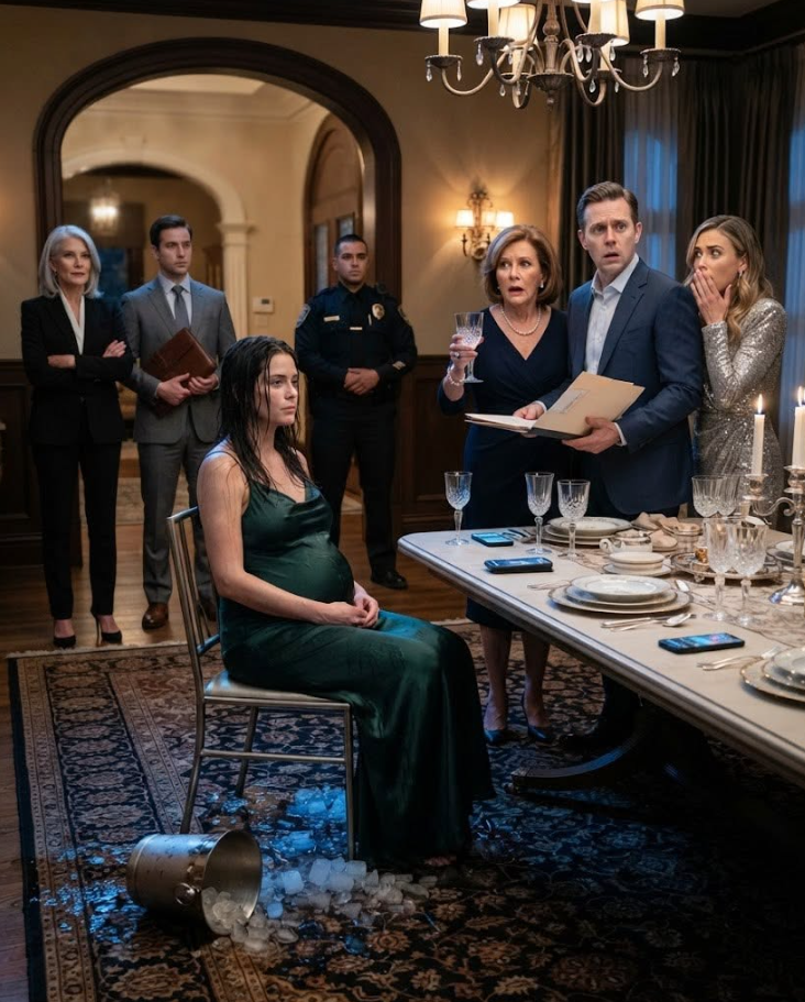 My ex-husband watched his mother dump a bucket of filthy ice water over his pregnant ex-wife at a family dinner—and laughed when she said, "At least you finally got a bath."