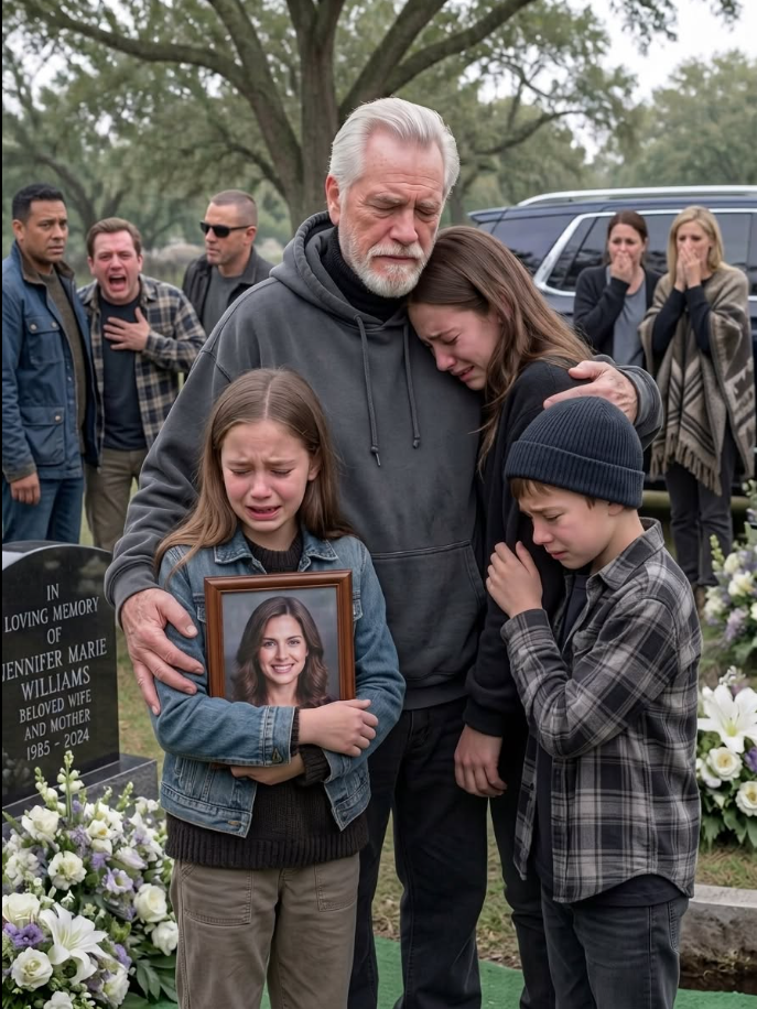 At my daughter’s funeral, my son-in-law pointed toward his daughters and declared, “They’re going into foster care. I deserve a new beginning with my fiancée.” More than 200 mourners stood frozen in stunned silence. He had no idea the girls had already hidden their mother’s notebook, private recordings, and one last envelope that would ruin his wedding before he ever made it to the altar.