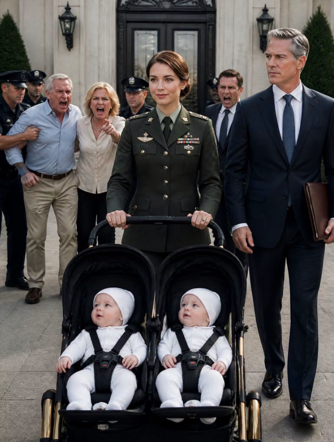 While carrying our twins, I stayed silent as the community credited my husband's mistress with saving his parents' property. Days later, he served me divorce papers in the hospital, calling me worthless and leaving without realizing my true rank as a U.S. Army colonel. He thought he had won, until I showed up again with a military escort, senior officers, and law enforcement standing behind me.