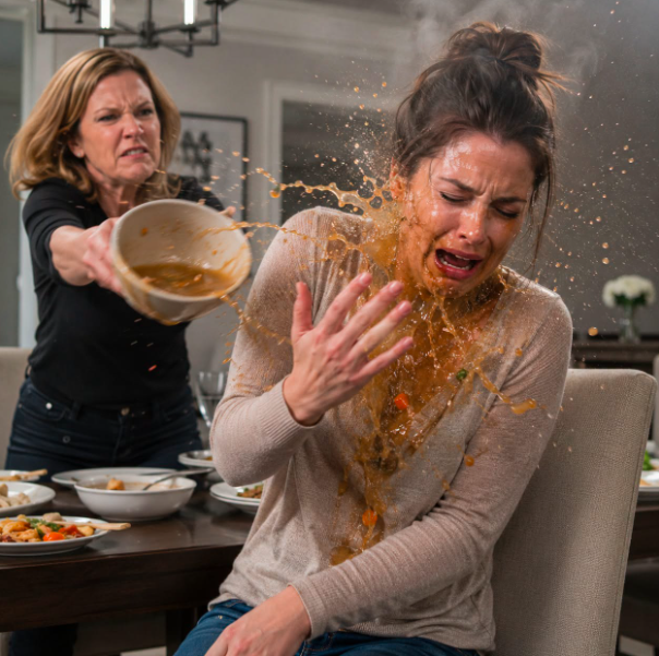 My mother threw a bowl of scalding hot soup in my face because I dared to refuse her stepdaughter. "Give her all your things—or get out!" she yelled. So I quietly left. When they got home, the house was empty and... and a man in a suit was waiting.