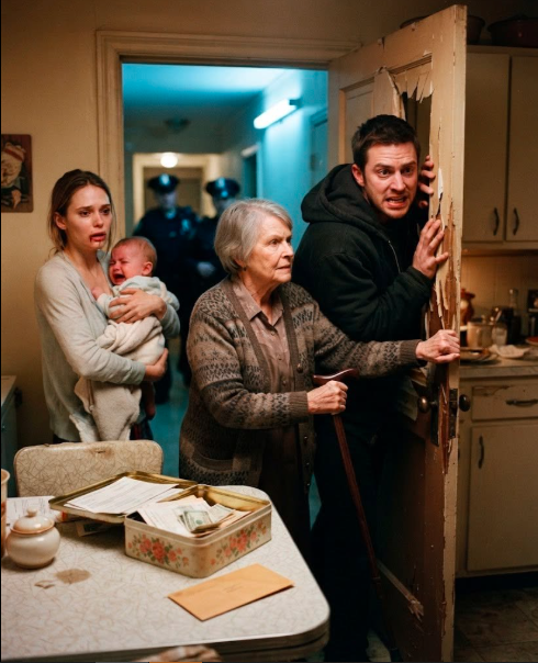 My neighbor stood in my kitchen with a split lip and her baby screaming against her chest when her husband knocked three times and said, “Open the door, Mrs. Miller. My wife took something that belongs to me.”