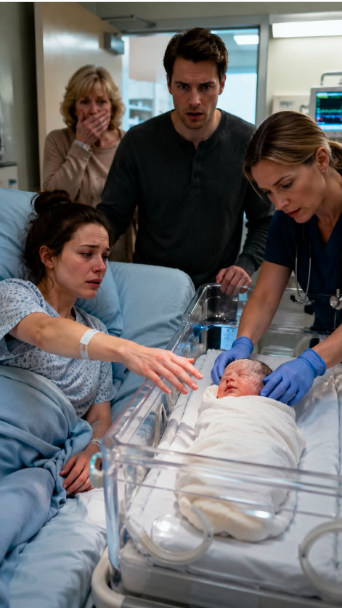 The doctor placed my newborn beneath the delivery light, and my mother-in-law screamed that someone had wrapped my baby in plastic.